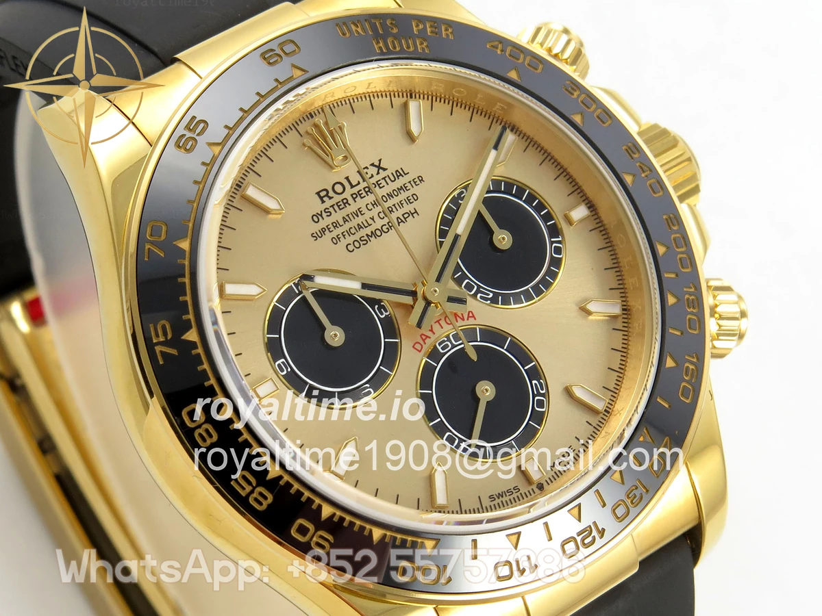 Rolex Daytona 126518 TMF YG/Black Dial on Oysterflex Strap DD4131(162g) - Image 4
