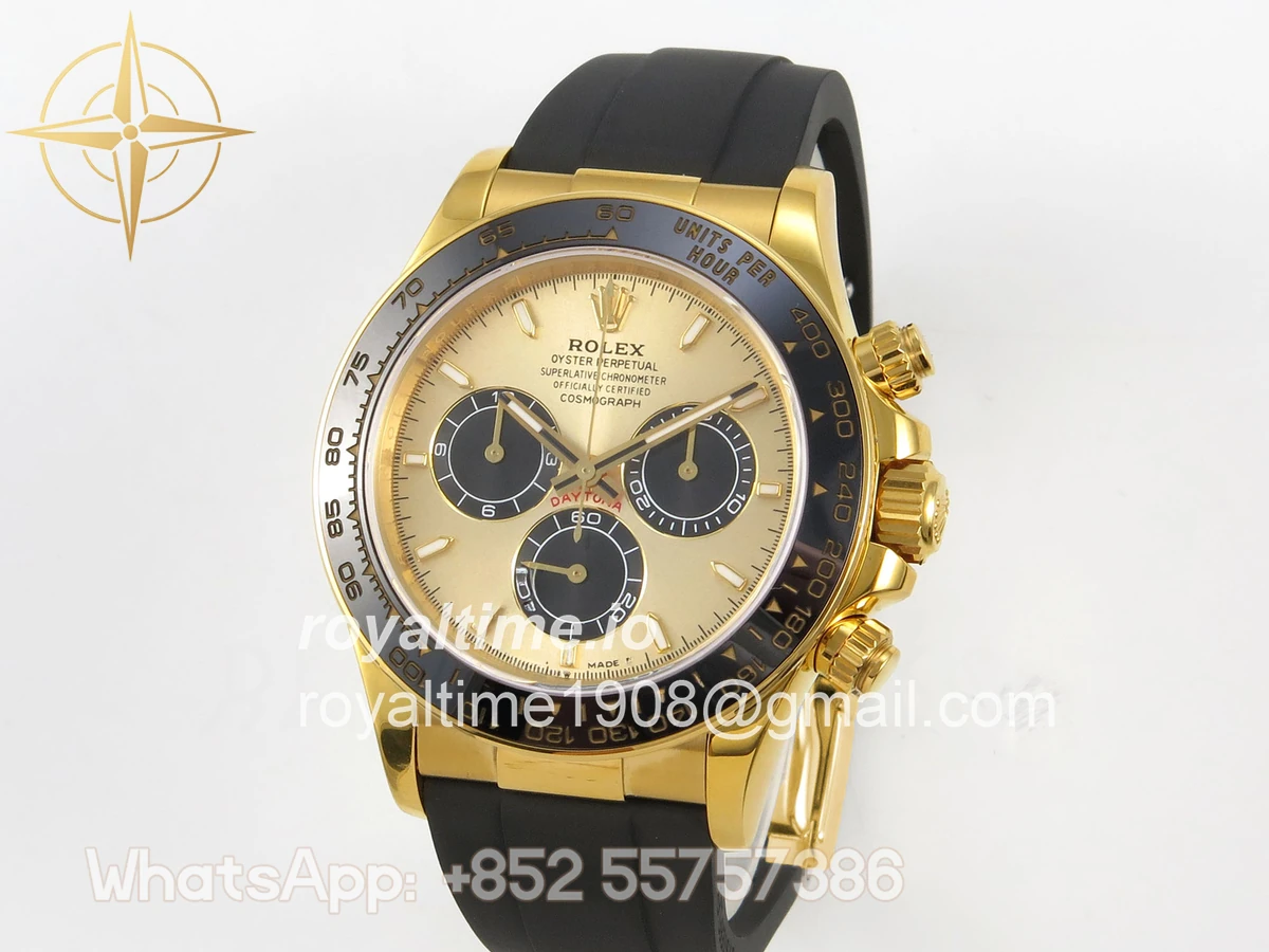 Rolex Daytona 126518 TMF YG/Black Dial on Oysterflex Strap SH4131 (Weighted) - Image 4