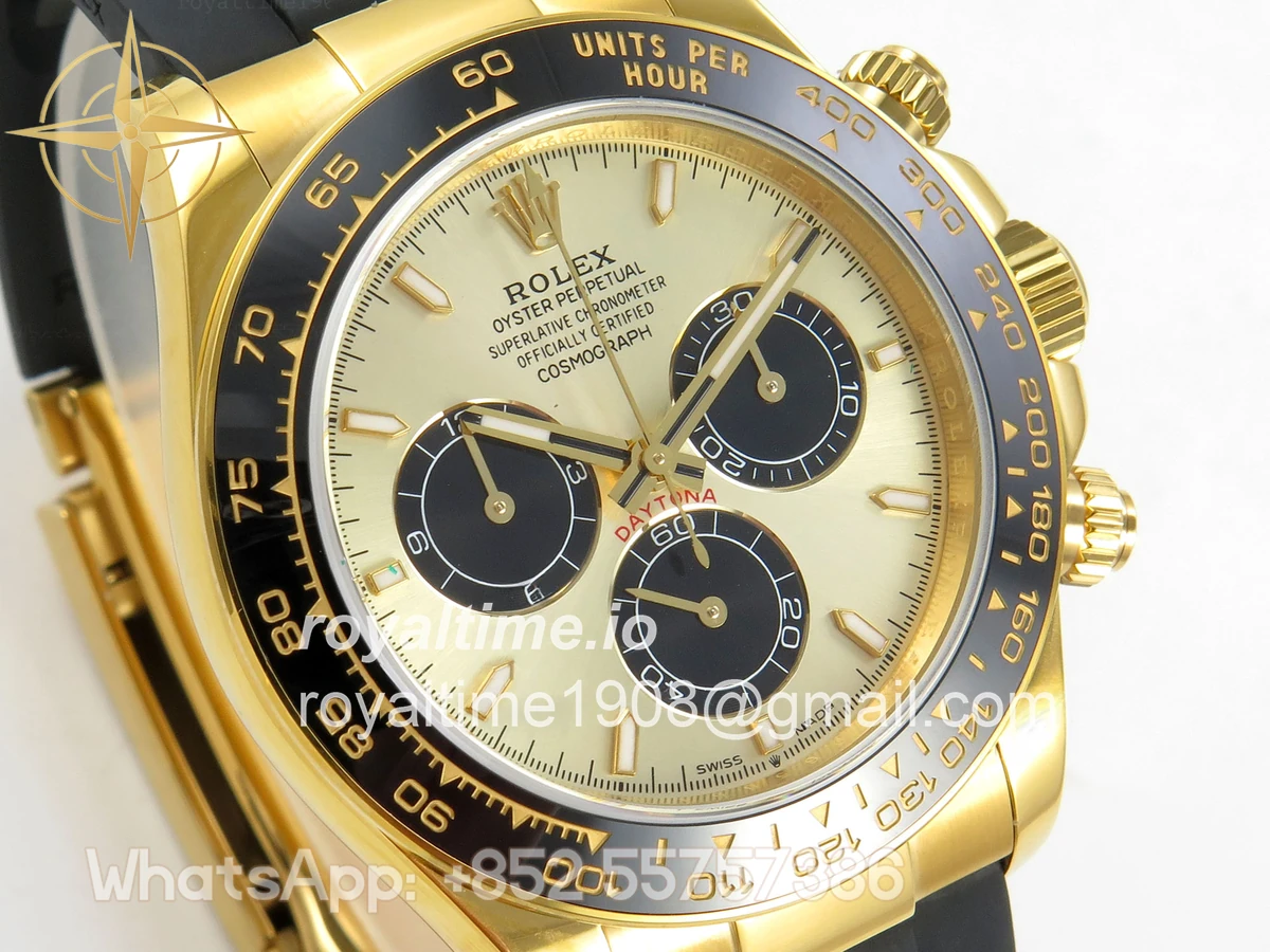 Rolex Daytona 126518 UFO YG/Black Stick Dial on Oysterflex Strap UF4131 - Image 4