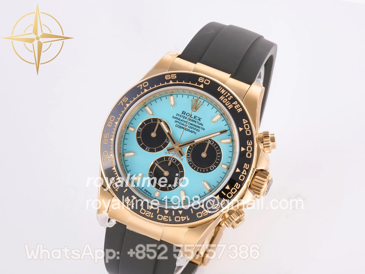Rolex Daytona 126518 YG 3BF Tiffany Dial Sticks Markers on Oysterflex Strap Weighted 160g - Image 4