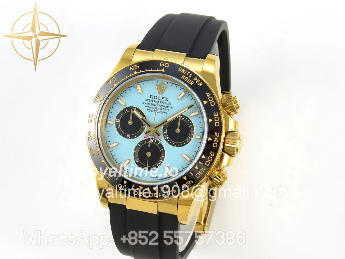 Rolex Daytona 126518 YG Clean Plus Tiffany Blue Dial on Black Rubber Strap DD4131 - Image 4