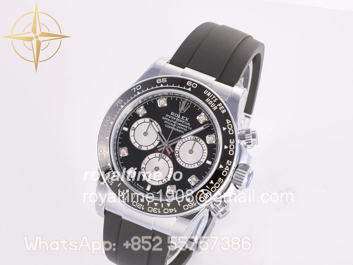 Rolex Daytona 126519 3BF Black/Silver Diamonds Dial Sticks Markers on Oysterflex Strap Weighted 160g - Image 4