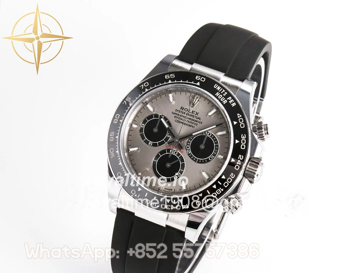 Rolex Daytona 126519 SS ARF Silver/Black Stick Dial on Oysterflex Strap DD4131 V2 (Weighted) - Image 4