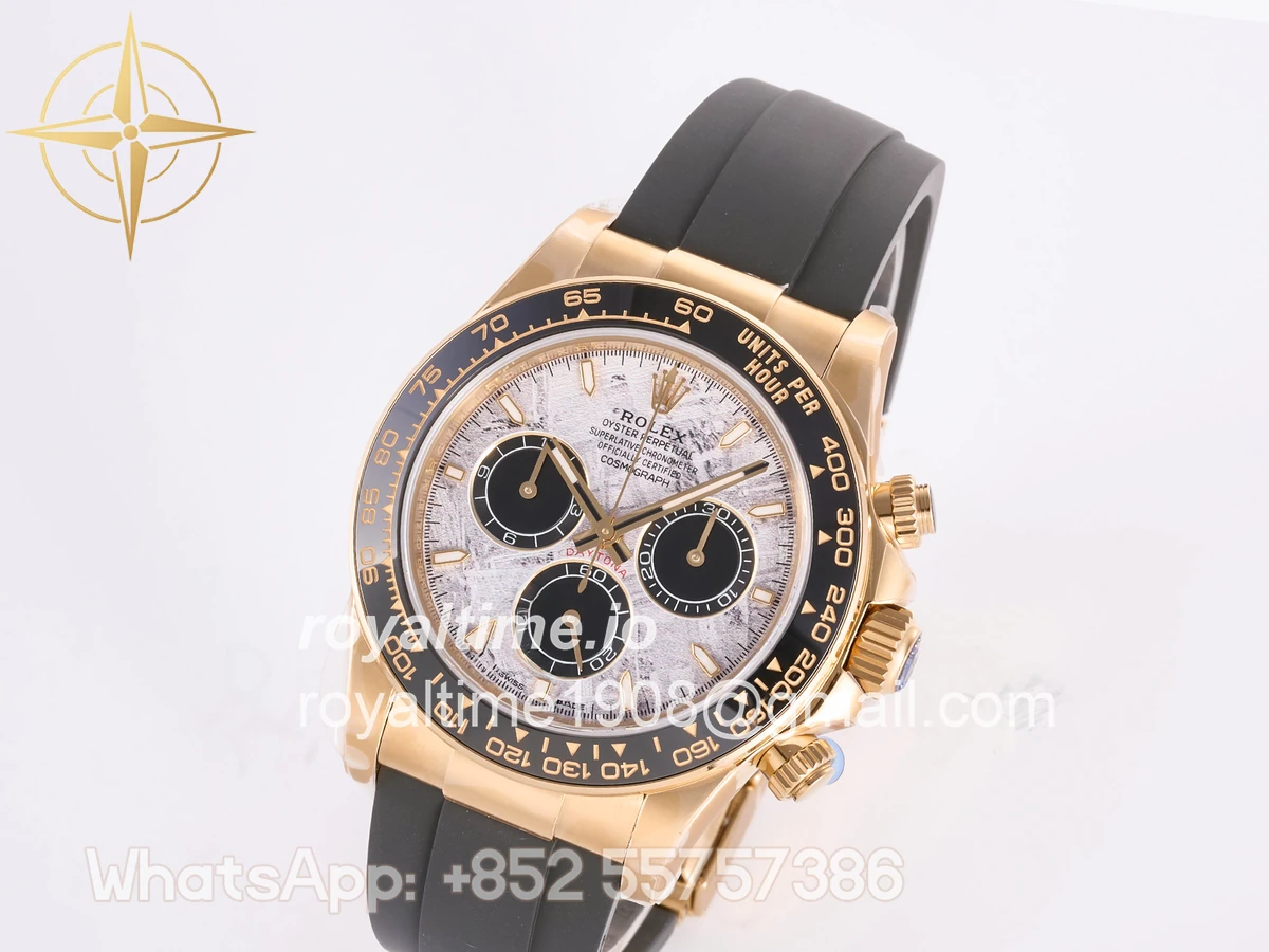 Rolex Daytona 126518 YG 3BF Real Meteorite Dial Sticks Markers on Oysterflex Strap Weighted 160g - Image 4