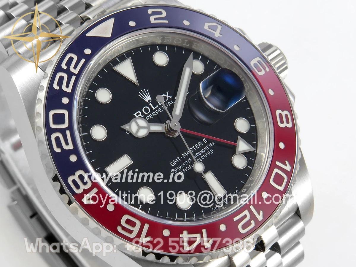 Rolex GMT-Master II 126710 BLRO 904L SS VF Black Dial On Jubilee Bracelet DD3285 CHS - Image 4