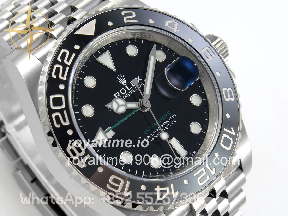 Rolex GMT-Master II 126710 GRNR Black/Gray 904L SS VF Black Dial On Jubilee Bracelet DD3285 CHS - Image 4