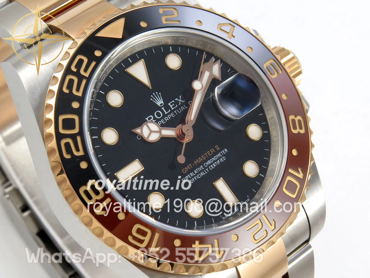 Rolex GMT Master II 126711 CHNR 904L SS/RG VF Black Dial On SS/RG Bracelet DD3285 CHS - Image 4