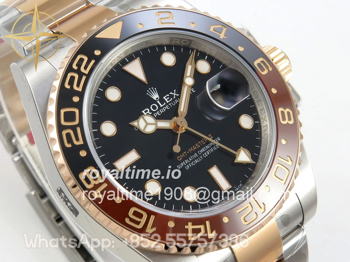 Rolex GMT-Master II 126711 CHNR Gain Weight VSF Black Dial On SS/RG Oyster Bracelet DD3285 CHS - Image 4