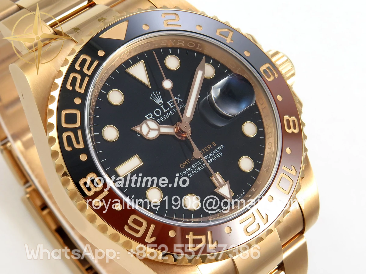 Rolex GMT-Master II 126715 CHNR Black/Brown Ceramic VF on RG Bracelet DD3285 - Image 4
