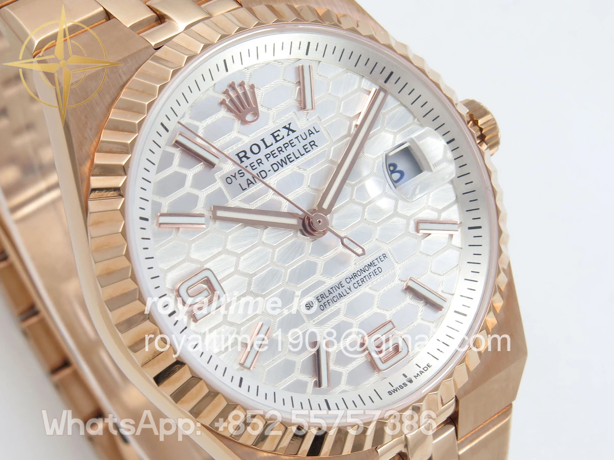 Rolex Land Dweller 127335 DIWF White Dial on RG Bracelet A7135 - Image 4