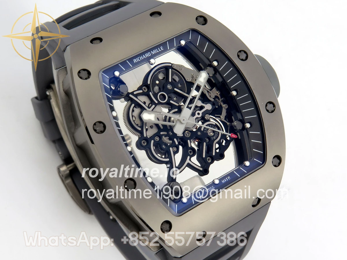 Richard Mille AVF RM055 Gray Cemira on Gray Rubber Strap Vaucher RMUL2 Free Sprung (Mod) - Image 4