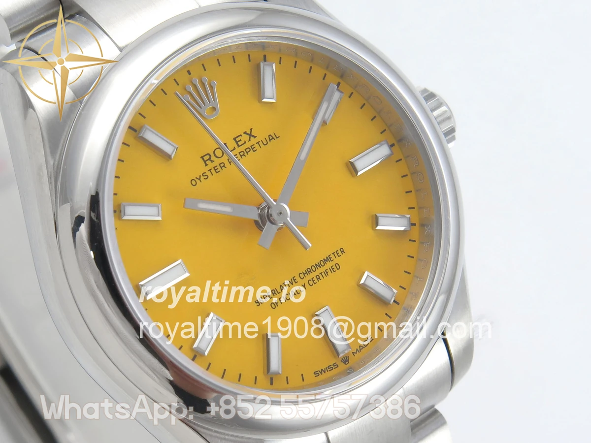 Rolex Oyster Perpetual 31mm 277200 DIWF Yellow Dial on SS Bracelet A2232 - Image 4