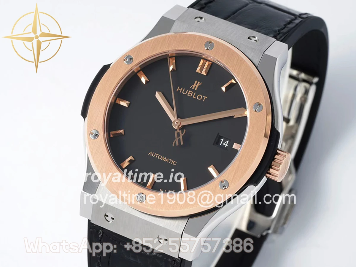 Hublot Classic Fusion Automatic 42mm Black Dial on Steel/Rose Gold - Image 4