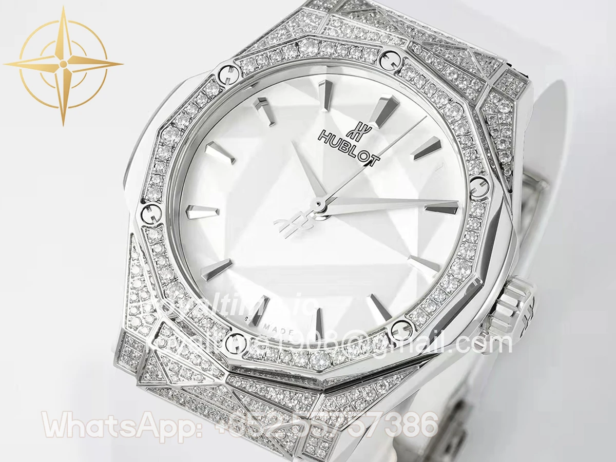 Hublot Classic Fusion Orlinski Titanium White Alternative Pave 40mm White Dial - Image 4