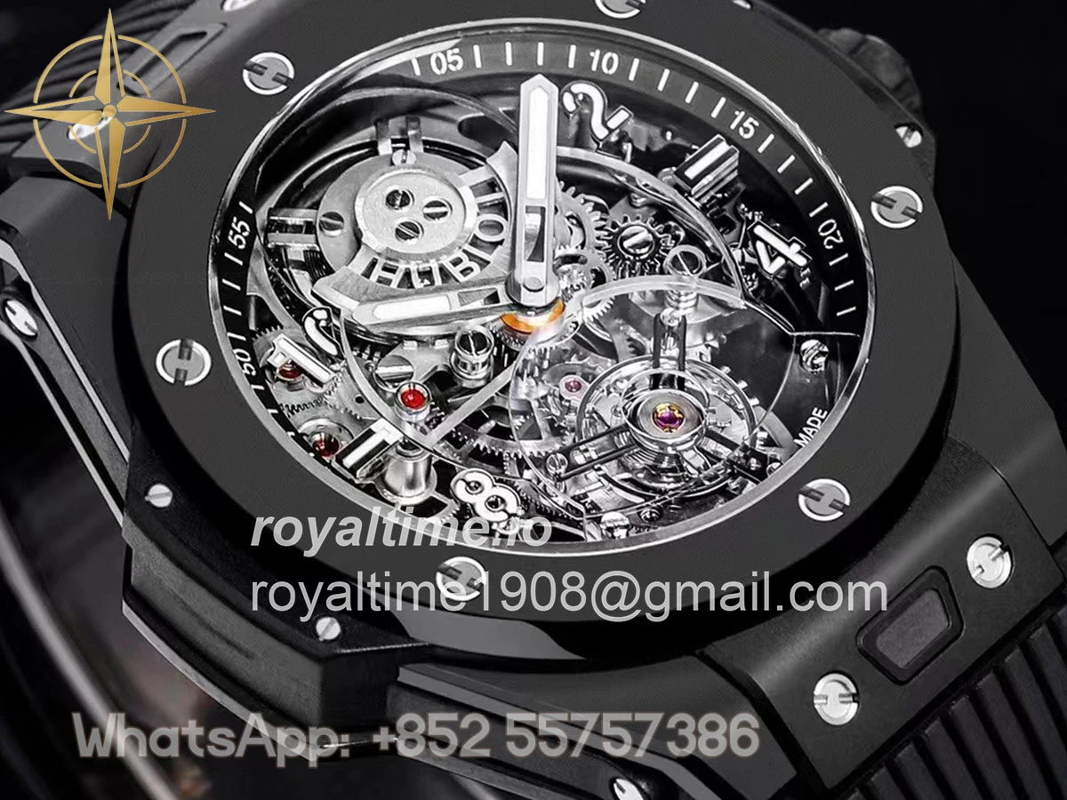 Hublot Classic Fusion Tourbillon 45mm with Ceramic Bezel Skeleton Dial in Ceramic - Image 4