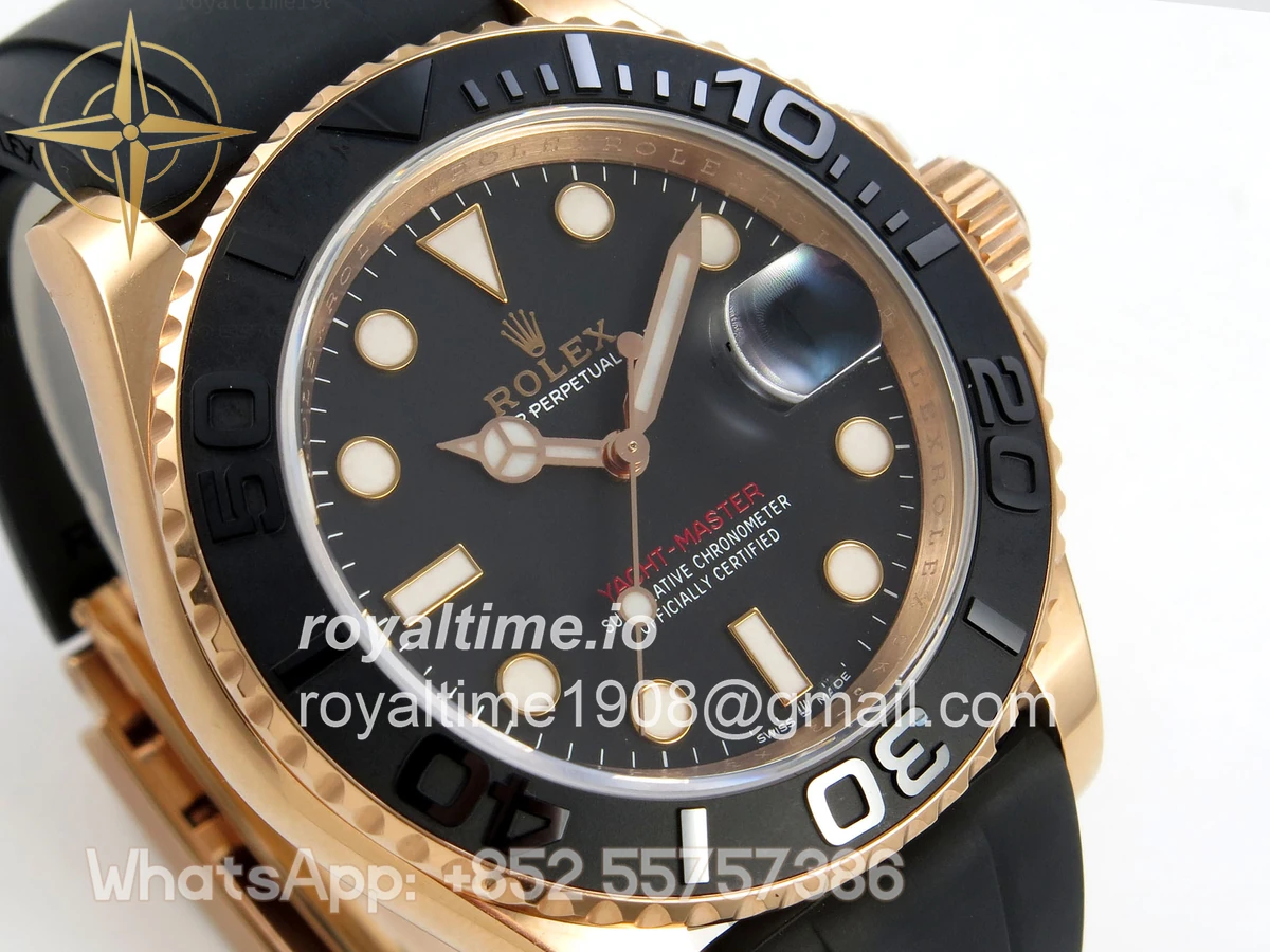 Rolex Yacht-Master 126655 SCF 3D Black Ceramic Bezel on Black Rubber Strap DD3235 - Image 4