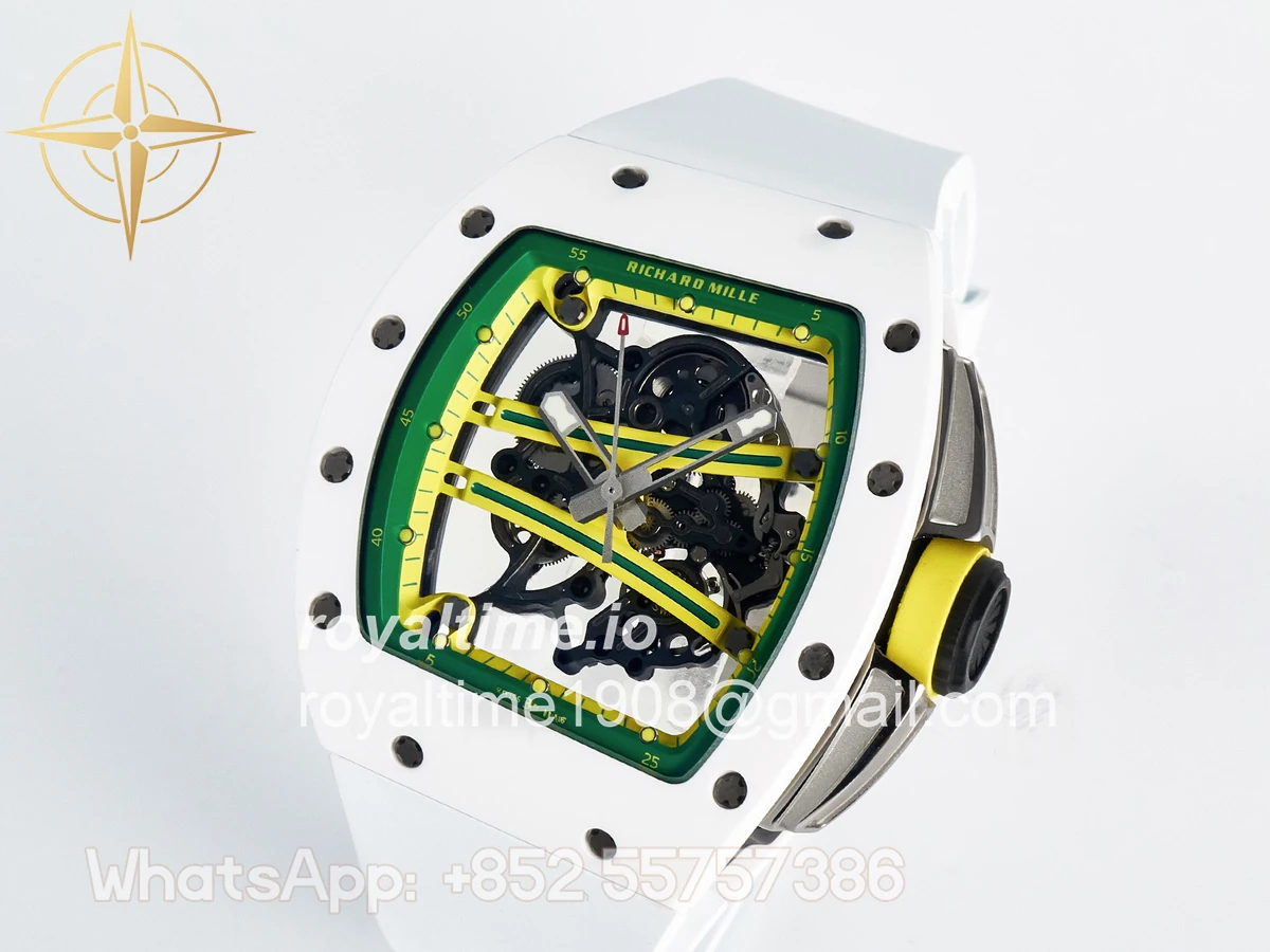 Richard Mille RM061 White Ceramic ZF on White Rubber Strap RMUL2 - Image 4