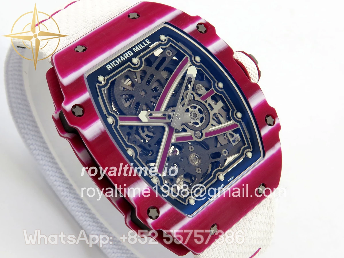 Richard Mille AVF RM67-02 Red NTPT Skeleton Dial on White Elastic strap CRMA7 V2 - Image 4