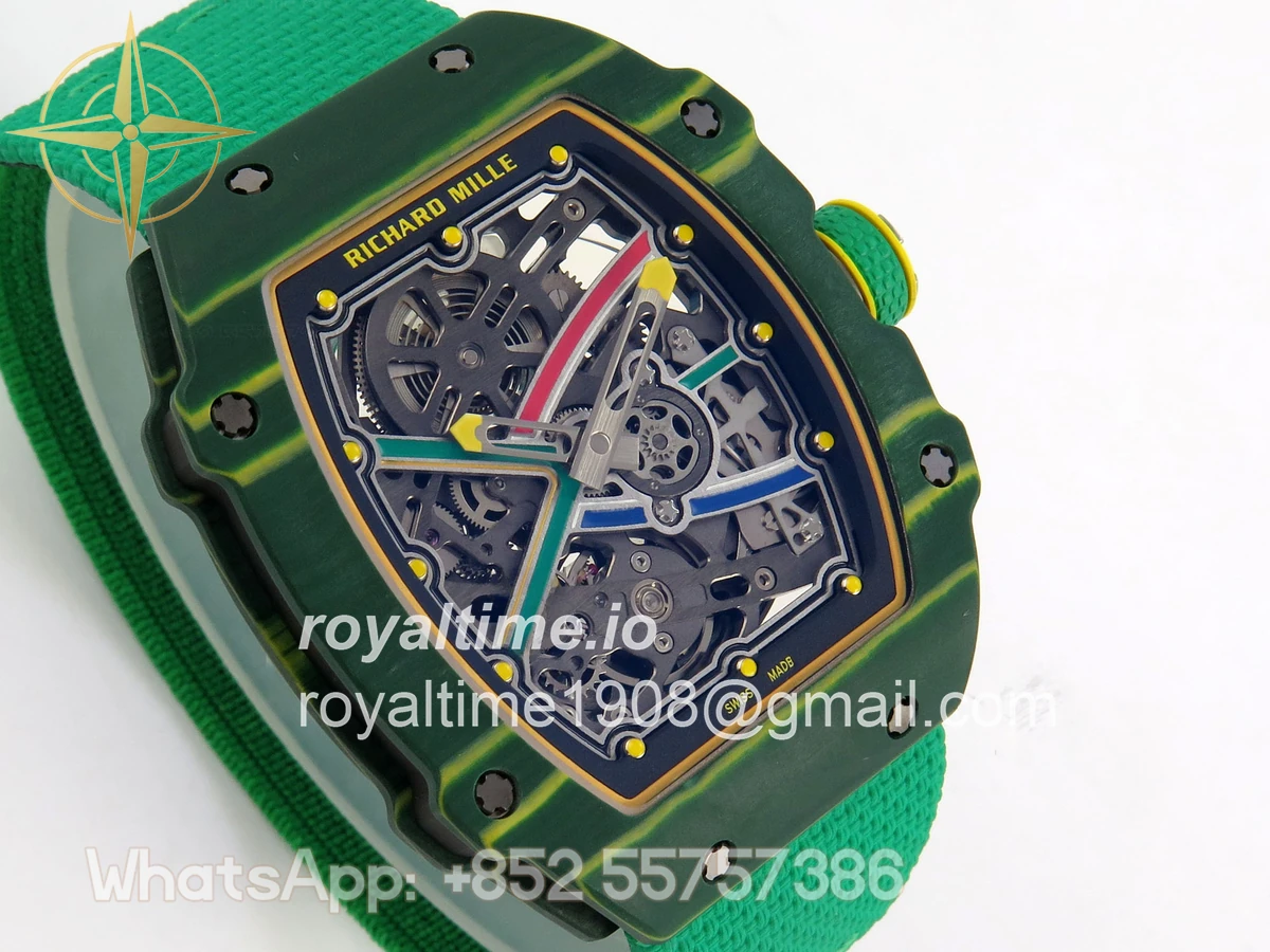 Richard Mille RM67-02 Real Green NTPT VAF Skeleton Dial On Green Nylon strap CRMA7 - Image 4