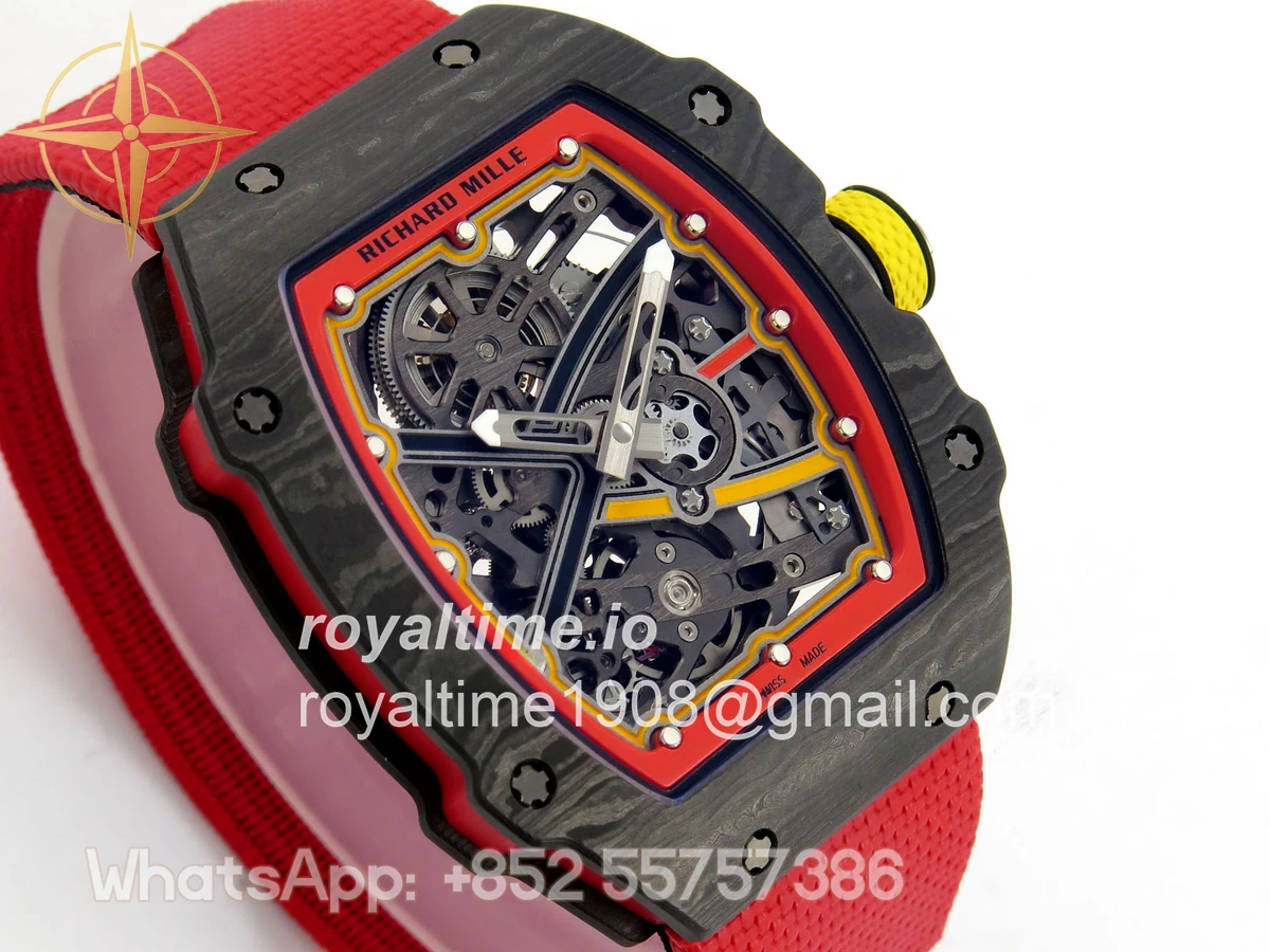 Richard Mille Umi Maker's RM67-02 Black NTPT Alexander Black/Red/Yellow Skeleton Dial on Nylon strap CRMA7 V2 - Image 4