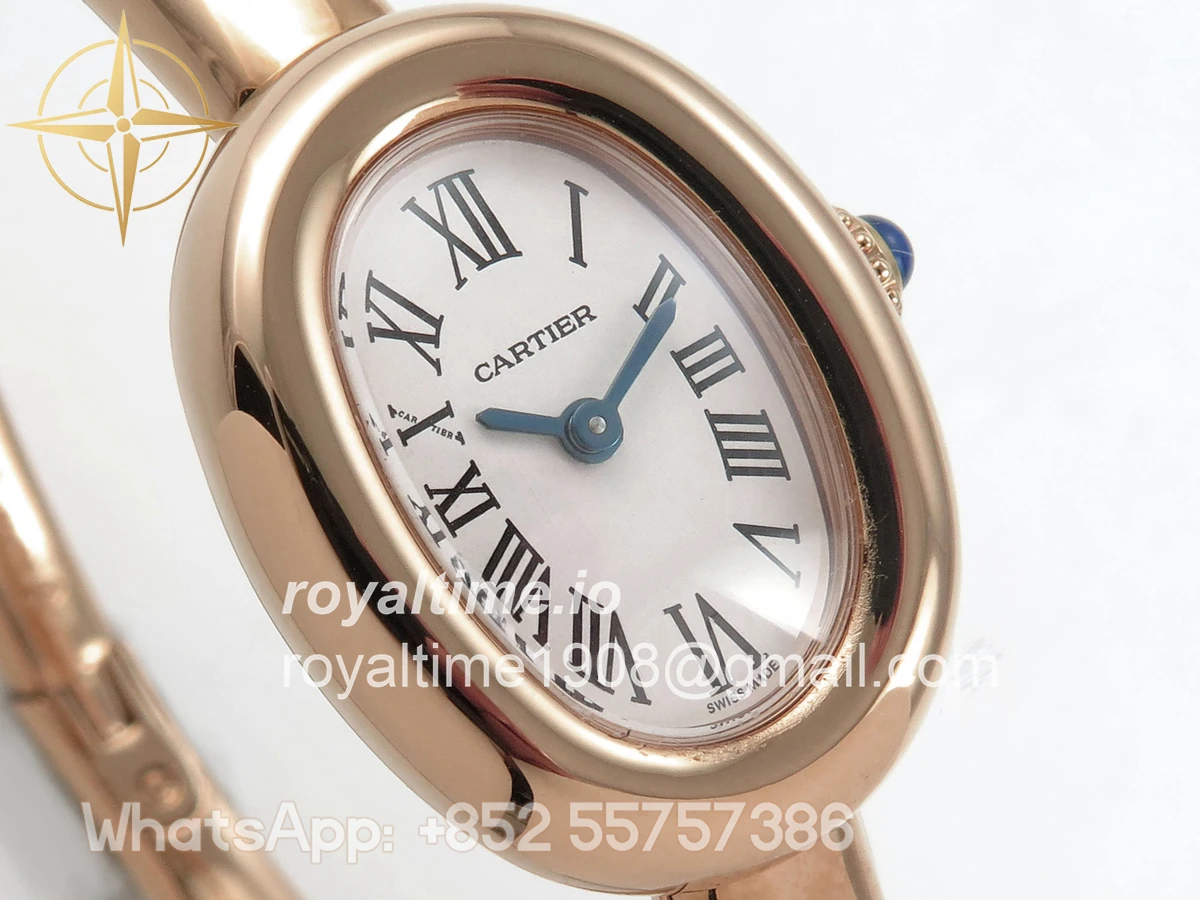 Cartier Baignoire De Cartier RG BLSF White Dial on RG Medium Size Bracelet Swiss Quartz - Image 4