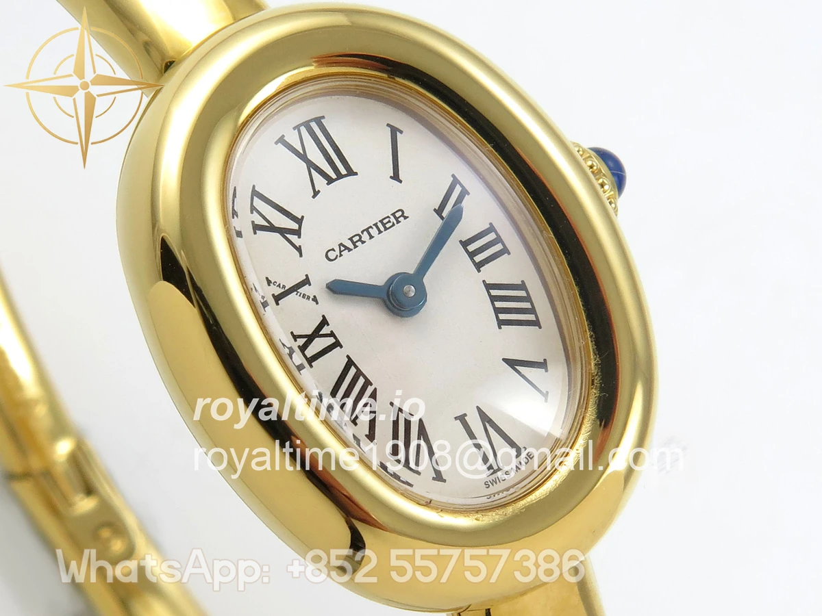 Cartier Baignoire De Cartier YG BLSF White Dial on YG Medium Size Bracelet Swiss Quartz - Image 4