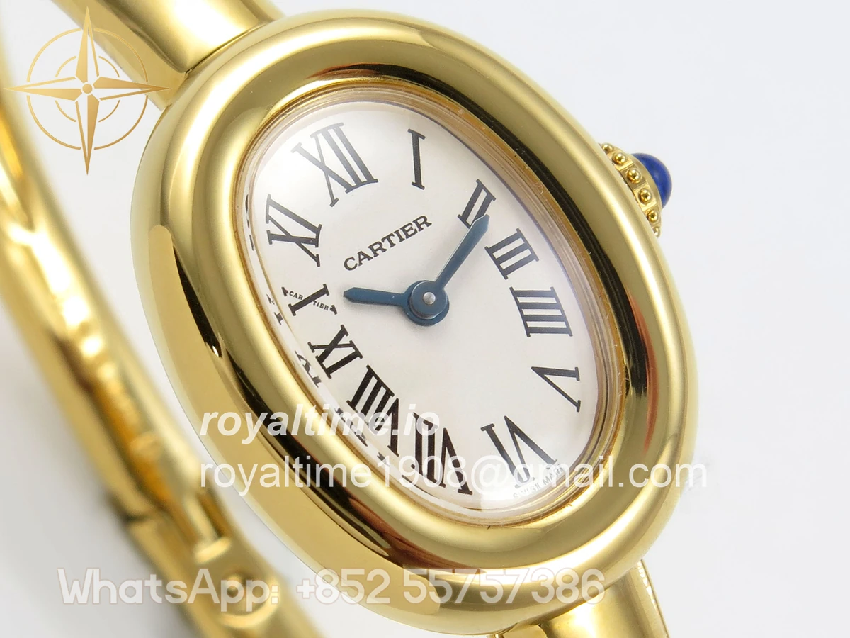 Cartier Baignoire De Cartier YG BLSF White Dial on YG Small Size Bracelet Swiss Quartz - Image 4
