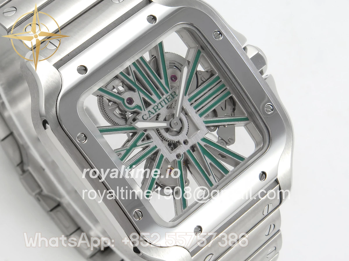 Cartier Santos de Cartier Skeleton SS MLF Skeleton Dial on SS SmartLink Bracelet 9611MC - Image 4