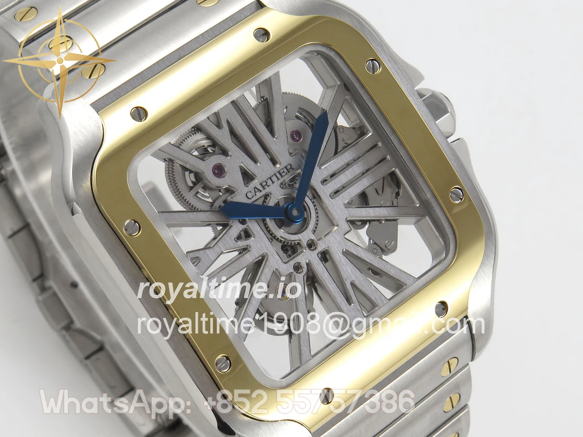 Cartier Santos de Cartier Skeleton SS MLF Skeleton Green Dial on SS SmartLink Bracelet 9611MC - Image 4