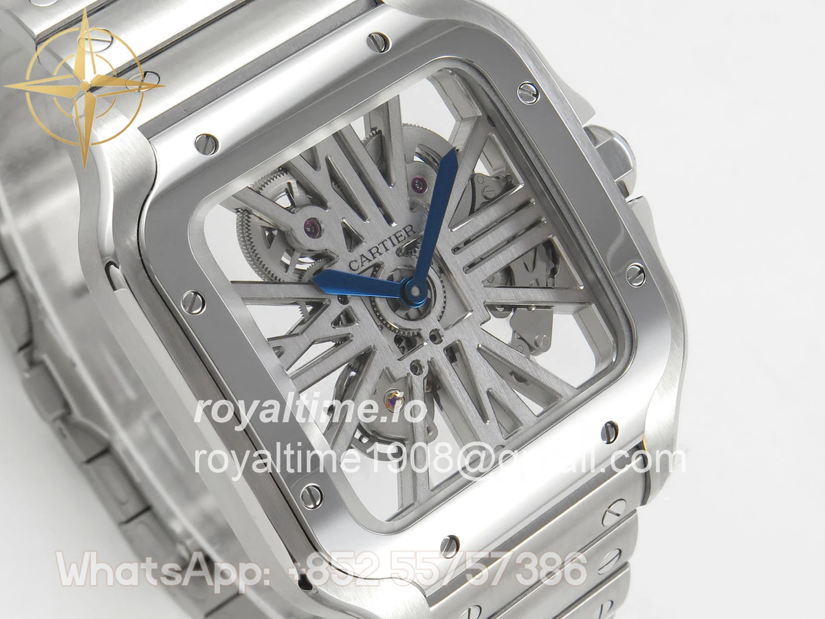 Cartier Santos de Cartier Skeleton SS/YG MLF Skeleton Dial on SS/YG SmartLink Bracelet 9611MC - Image 4