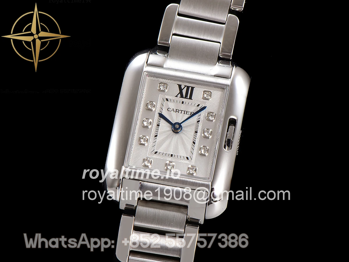 Cartier Tank Anglaise 30.2mm White Dial with Diamond Marker in Steel - Image 4