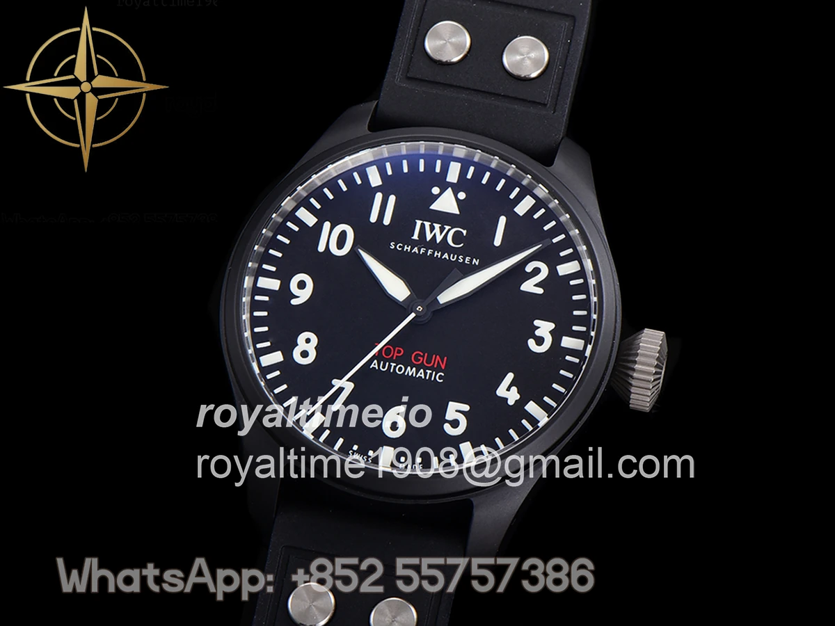 IWC Big Pilot’s Watch Automatic Top Gun IW326906 on Black Leather Strap - Image 4
