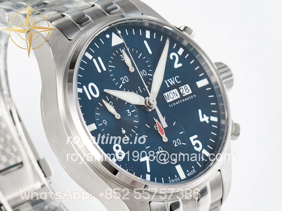 IWC Pilot’s Watch IW388102 BLSF Performance Chronograph 41mm SS Blue Dial On Stainless steel bracelet A7750 to 69385 - Image 4