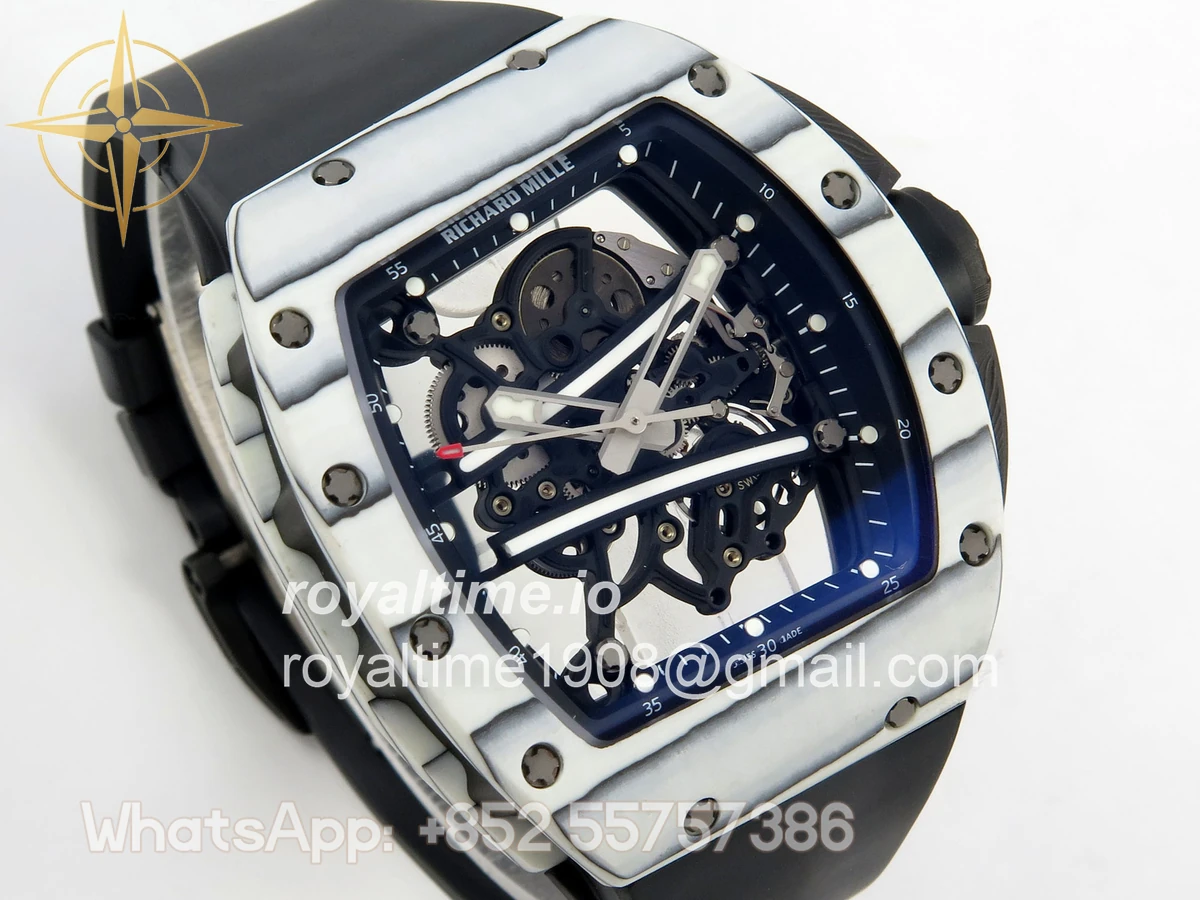 Richard Mille AVF RM061 White NTPT Black Inner Bezel Black Rubber Strap Vaucher RMUL2 Free Sprung (Mod) - Image 4