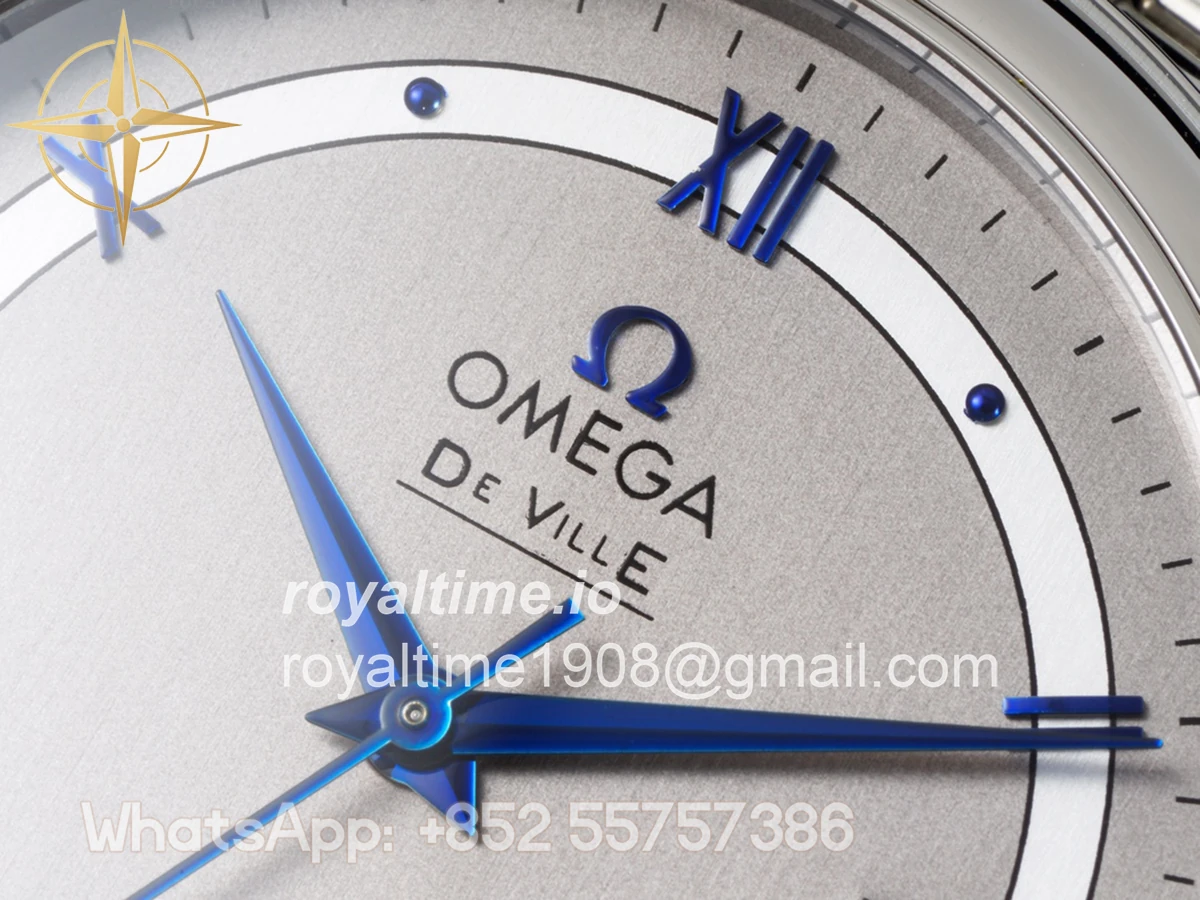 Omega De Ville Co-Axial Chronometer 36.8mm Silver Dial with Blue Marker in Steel on Bracelet - Image 4