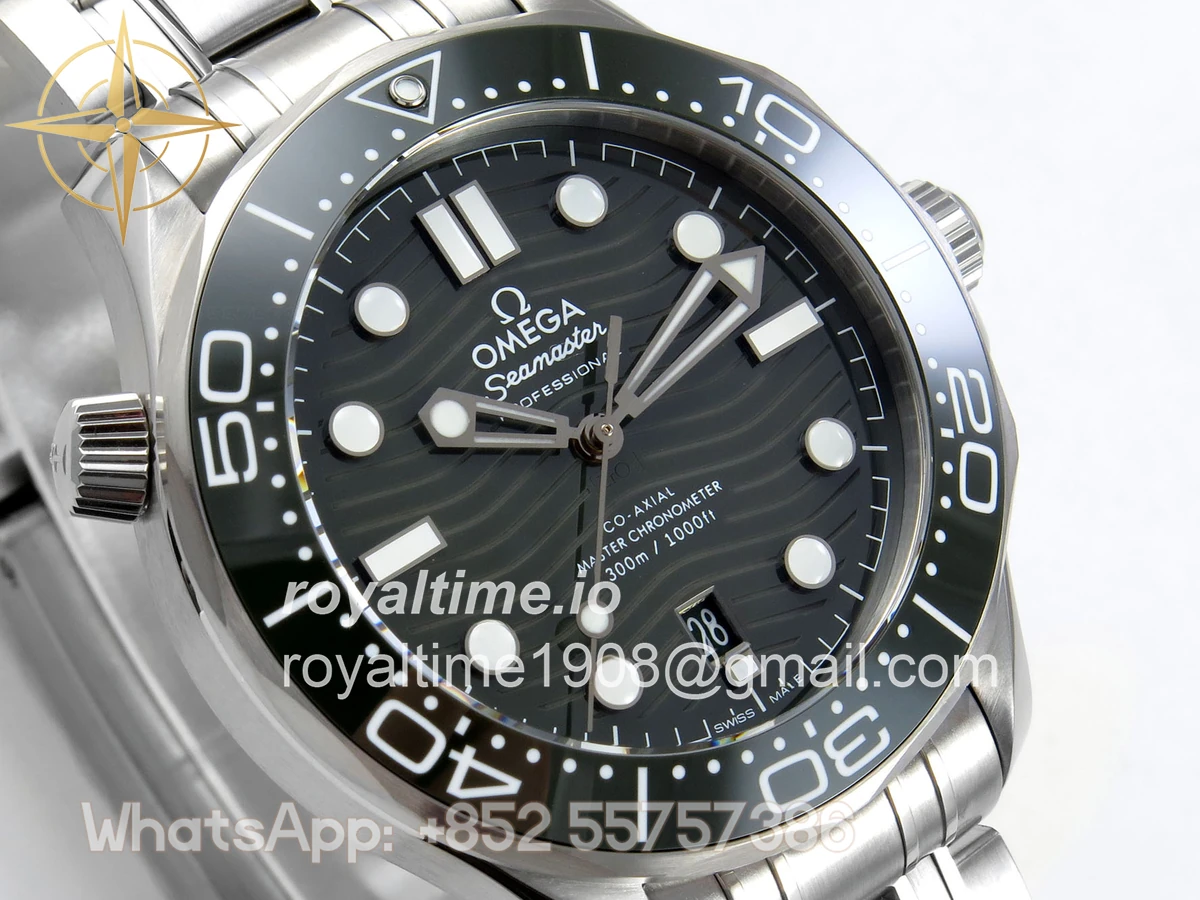 Omega Seamaster Diver 300M SS ORF Green Ceramic Green Dial on SS Bracelet OR8800 - Image 4