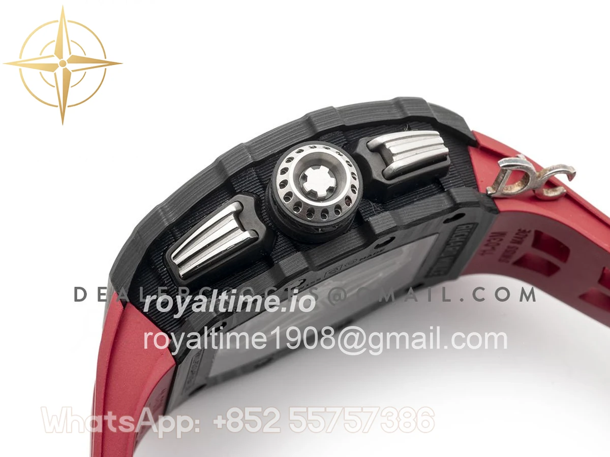 Richard Mille RM 011 Automatic Flyback Chronograph Carbon on Red Rubber Strap - Image 4