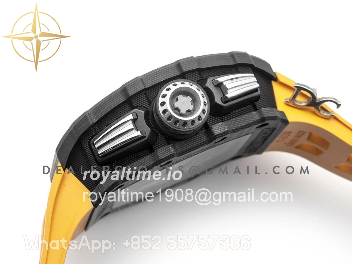 Richard Mille RM 011 Automatic Flyback Chronograph Carbon on Yellow Rubber Strap - Image 4