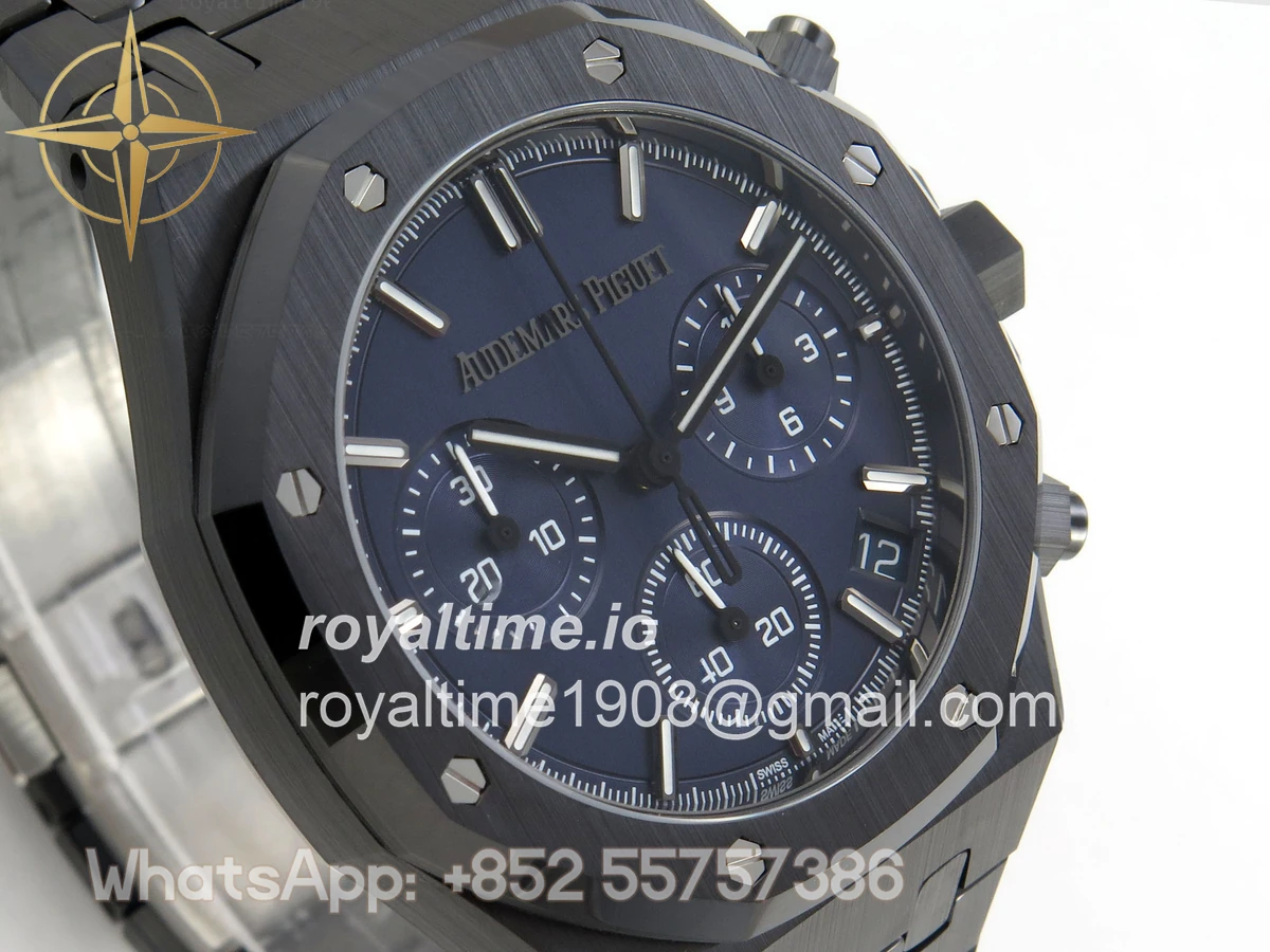 Audemars Piguet Royal Oak Chrono 26240 Black Ceramic Blue Dial APSF on Ceramic Bracelet SA4401 - Image 4