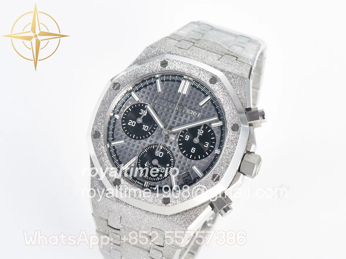 Audemars Piguet Royal Oak Chrono 26240 Frosted SS APSF Gray/Black Dial on Bracelet SA4401 - Image 4
