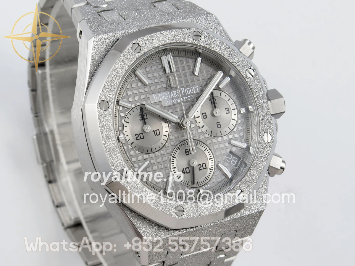 Audemars Piguet Royal Oak Chrono 26240 Frosted SS APSF Gray/Black Dial on Bracelet SA4401 V2 (Free Sprung) - Image 4