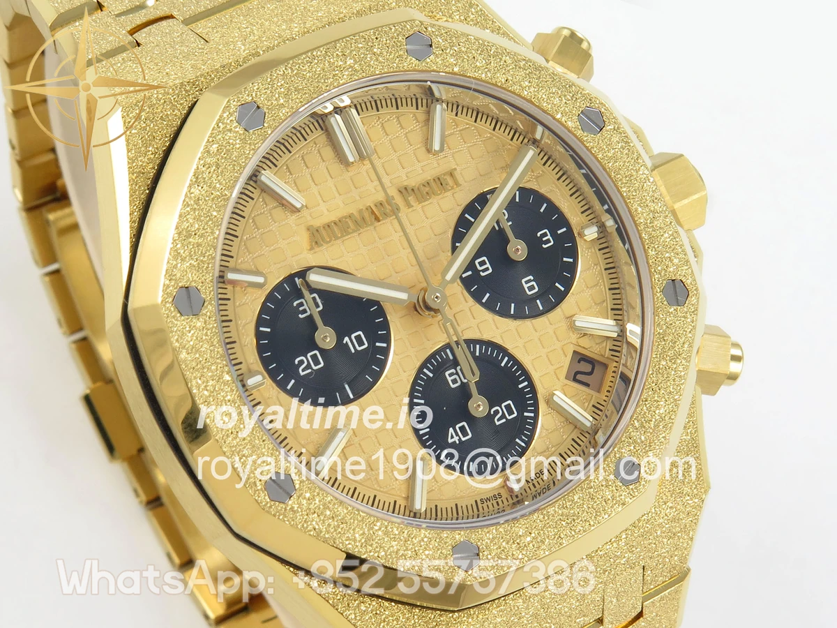 Audemars Piguet Royal Oak Chrono 26240 Frosted YG DDF YG Dial on YG Bracelet DD4401 - Image 4