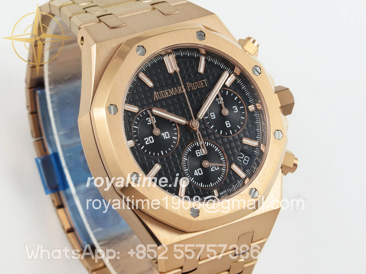 Audemars Piguet Royal Oak Chrono 26240 RG APSF Black Dial on RG Bracelet SA4401 - Image 4