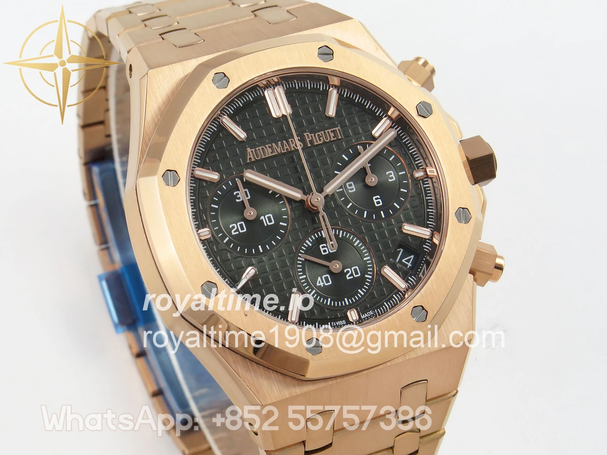 Audemars Piguet Royal Oak Chrono 26240 RG APSF Green Dial on RG Bracelet SA4401 - Image 4