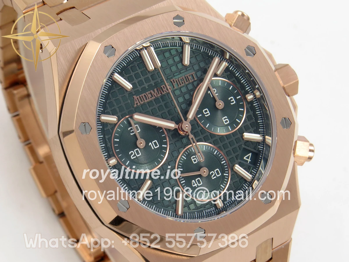 Audemars Piguet Royal Oak Chrono 26240 RG DDF Green Dial on RG Bracelet DD4401 Gain Weight (SW Dial) - Image 4