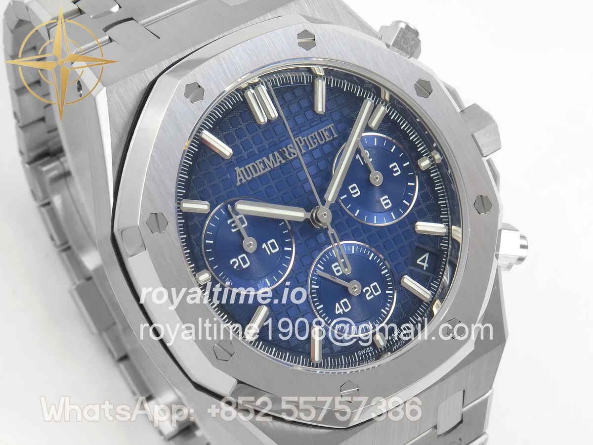 Audemars Piguet Royal Oak Chrono 26240 RG DDF Blue Dial on SS Bracelet DD4401 Gain Weight (SW Dial) - Image 4