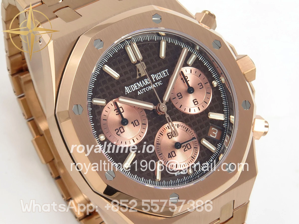 Audemars Piguet Royal Oak Chrono 26240 RG DDF Brown/RG Dial on RG Bracelet DD4401 Gain Weight (SW Dial) - Image 4