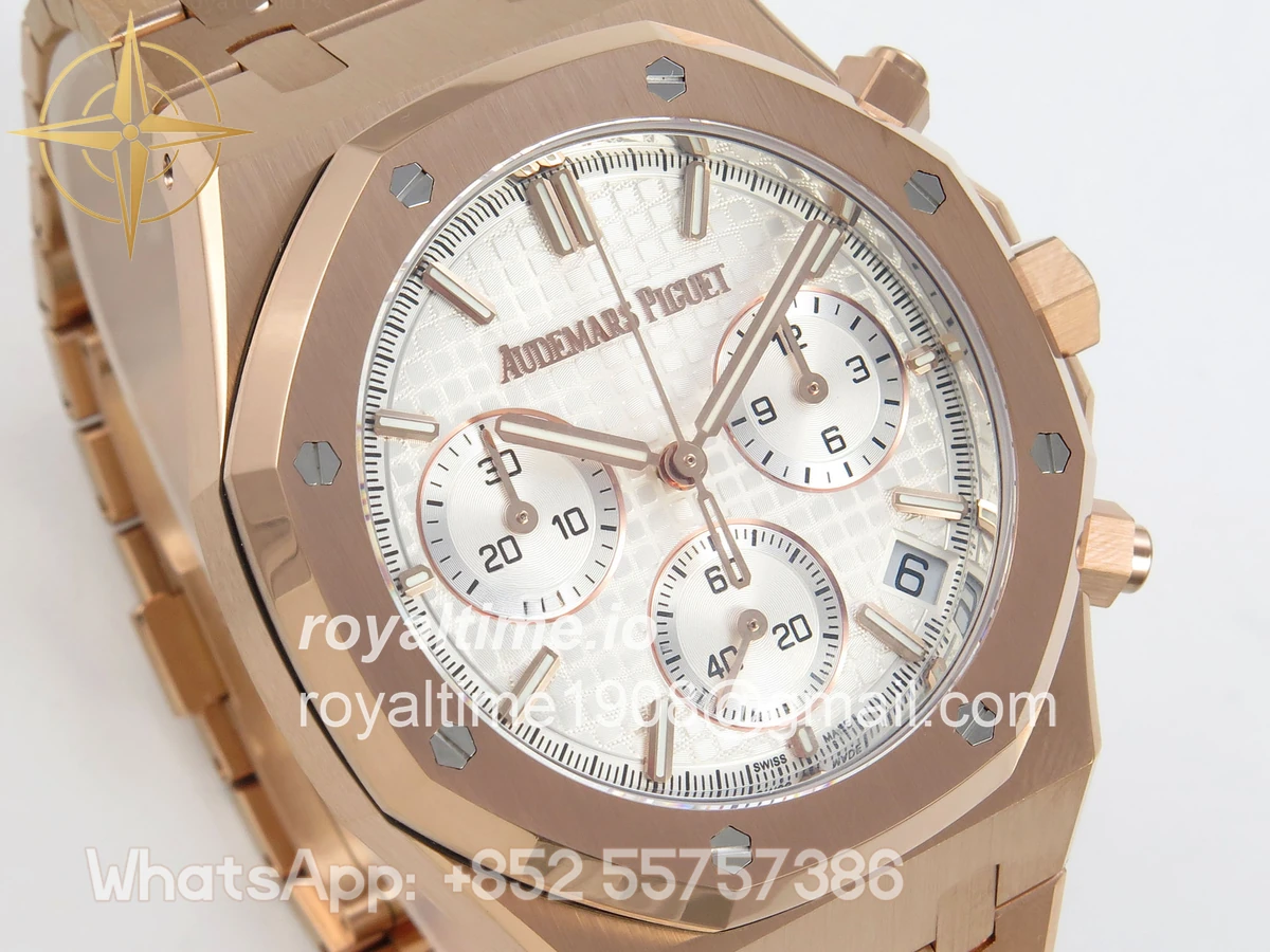 Audemars Piguet Royal Oak Chrono 26240 RG DDF Silver Dial on RG Bracelet DD4401 Gain Weight (SW Dial) - Image 4