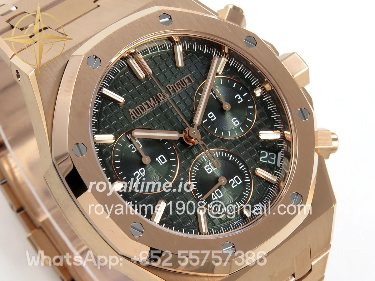 Audemars Piguet Royal Oak Chrono 26240 RG DDSF Green Dial on RG Bracelet DD4401 - Image 4