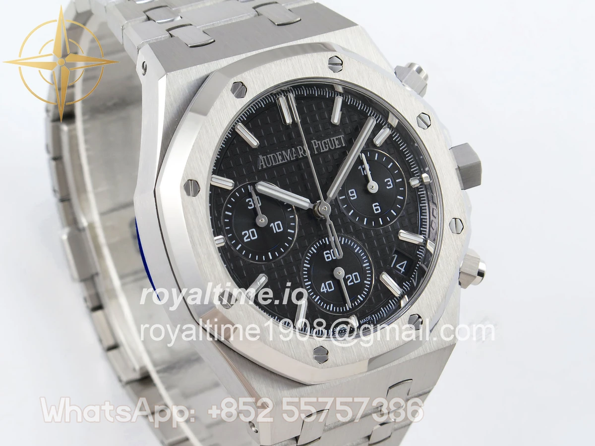 Audemars Piguet Royal Oak Chrono 26240 SS APSF Black Dial on SS Bracelet SA4401 V2 (Free Sprung) - Image 4